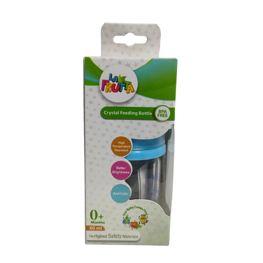 La Frutta Baby Feeding Glass Bottle 60ml Blue