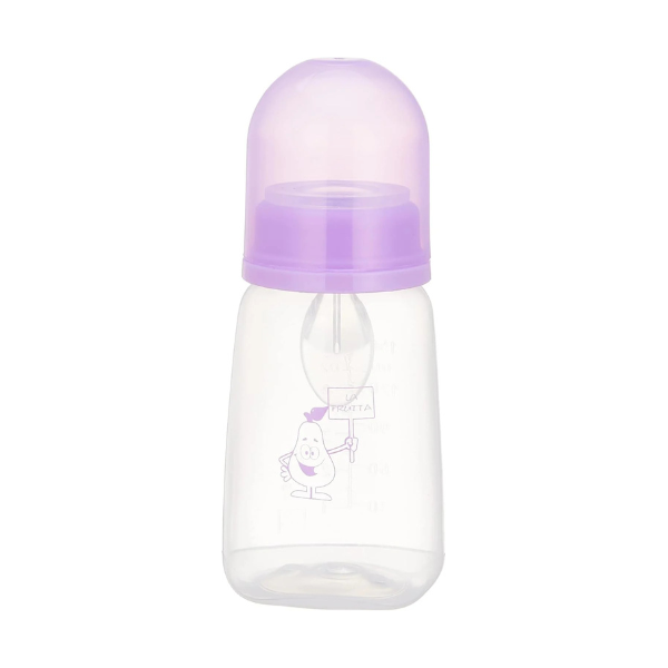 La Frutta Feeding Bottle with Spoon 150ml mauve