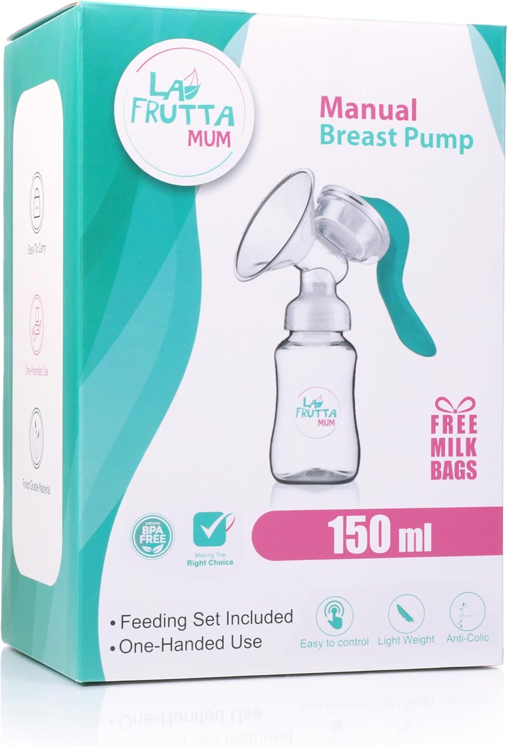 La Frutta Manual Breast Pump 150ml + Free Milk Bags