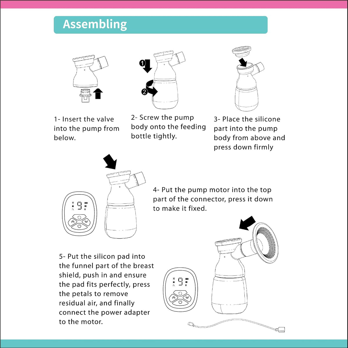La Frutta Chargable Portable Breast Pump 180ml .Easy Flow