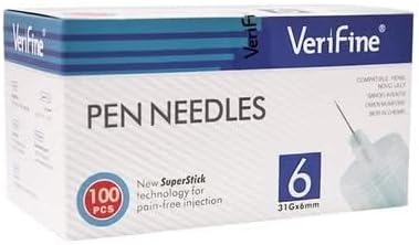 Verifine Insulin Pen Needles 31G*6mm -100 PCS