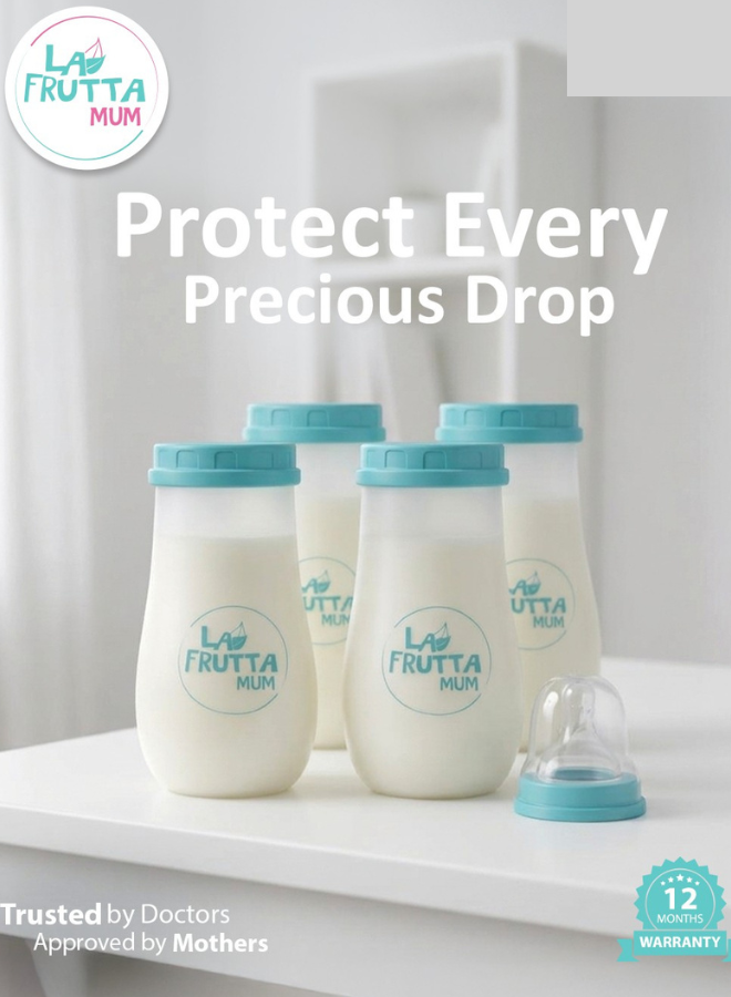 La Frutta MUM Breast Milk Storage Bottles 4pcs * 160ml with bottle Nipple
