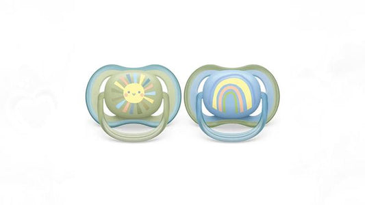 Philips Avent Ultra Air Pacifier Orthodontic & BPA, with Extra Ventilation Holes 0-6Months Pack of 2 Blue with Sterlizier and Carrying Case