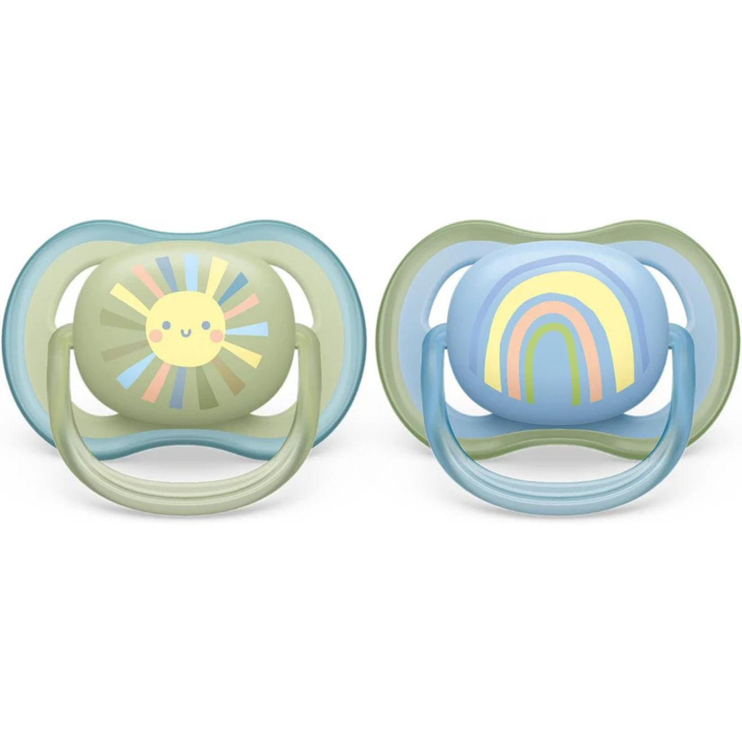 Philips Avent Ultra Air Pacifier Orthodontic & BPA, with Extra Ventilation Holes 0-6Months Pack of 2 Blue with Sterlizier and Carrying Case