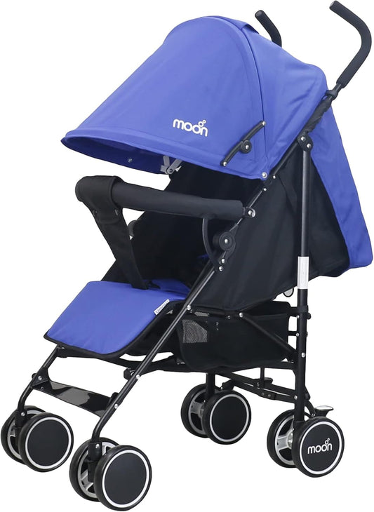 MOON Neo Plus Light Weight Travel Stroller/Pushchair for Baby/Kids/Toddler from 0 Months+(Upto 18 kg) |Umbrella Fold | Multi Position Reclining Seat | Storage Basket | Shoulder Strap -Cyan Blue