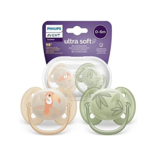 Philips Avent Ultra Air Pacifier Orthodontic & BPA, with Extra Ventilation Holes 0-6Months (Boy Design) Pack of 2