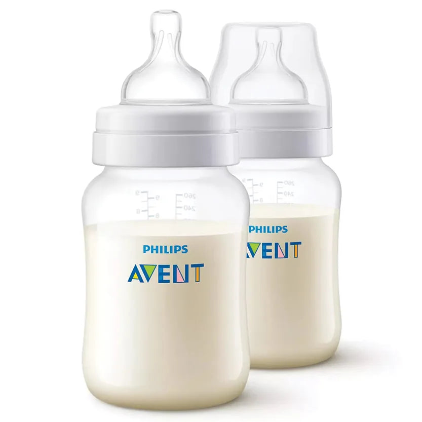 Avent Anti-Colic Baby Bottle 260ml (1M+) – Infant Feeding Bottle, 2 Pack