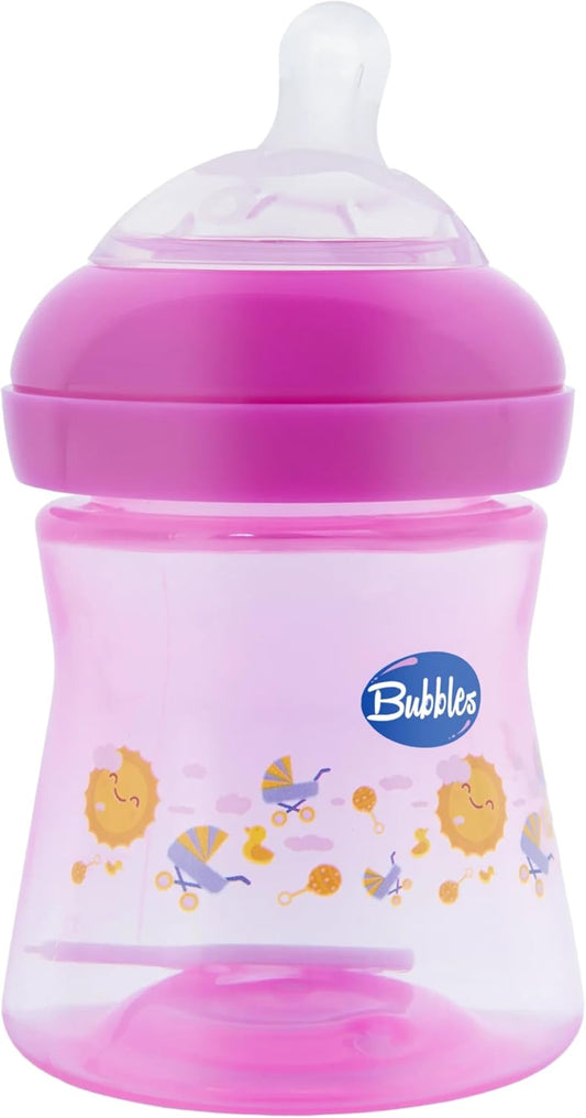 زجاجة رضاعة بيبي بابلز 150 مل مضادة للمغص – وردي