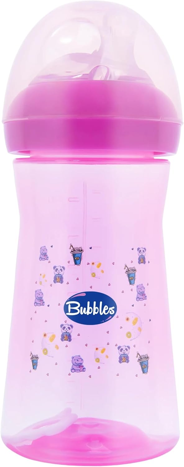 زجاجة رضاعة بيبي بابلز 280 مل مضادة للمغص – وردي