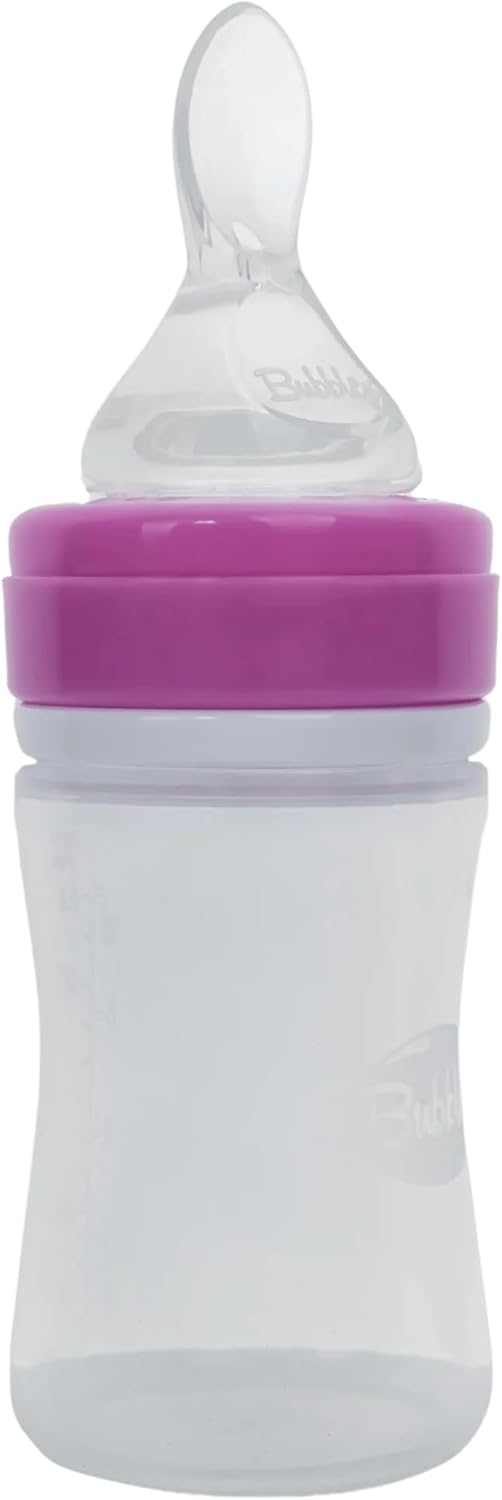 زجاجة رضاعة بيبي بابلز بملعقة سيليكون 150 مل – بينك