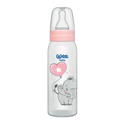 Wee Baby Narrow Mouth Classic PP Feeding Bottle 0-6 Months 250ml Pink
