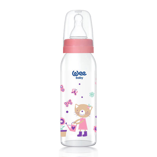 Wee Baby Classic Glass Feeding Bottle 0-6 Months 250ml - 1 Pack Pink