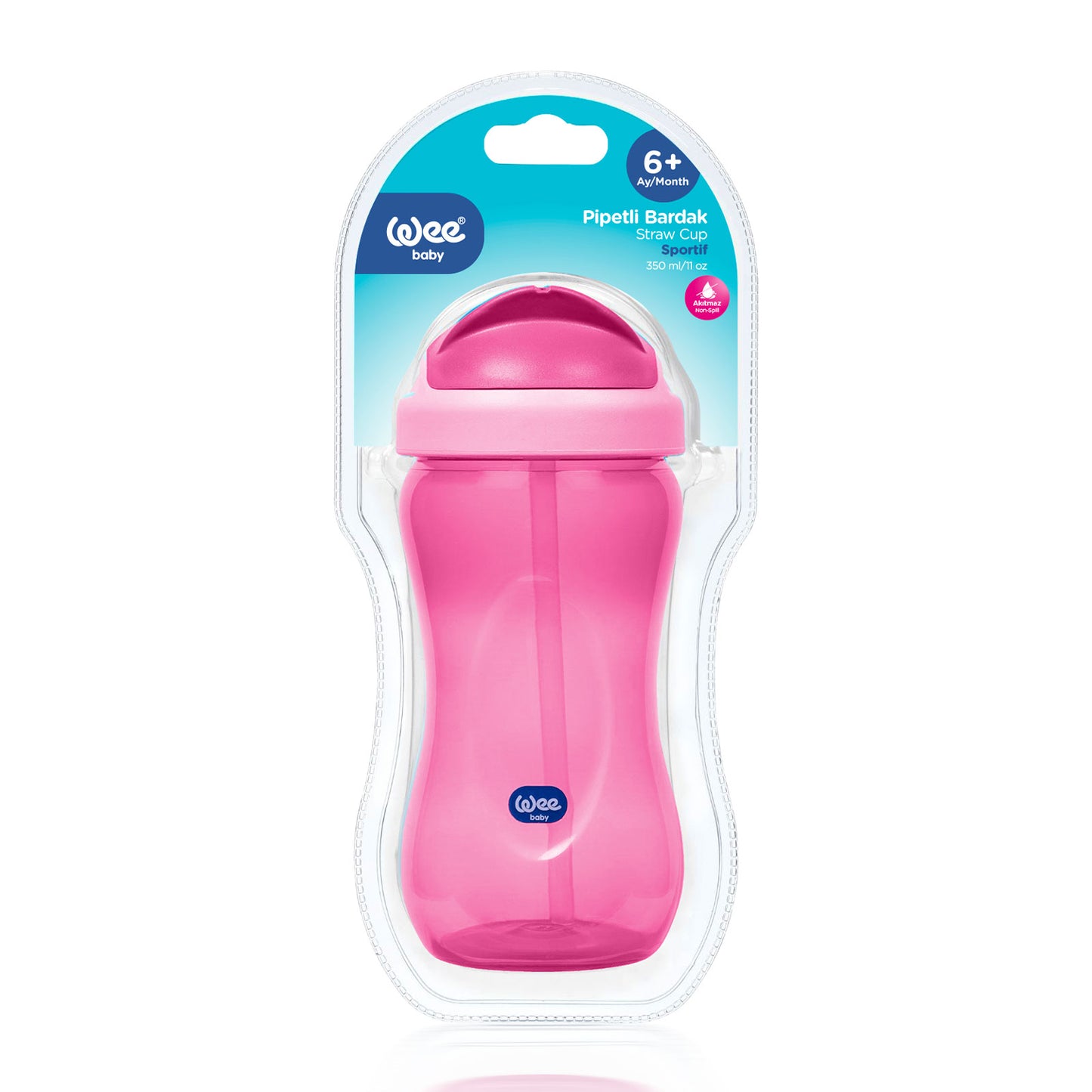 Wee Baby Sporty Non-Spill Straw Cup 350ml +6 Months
