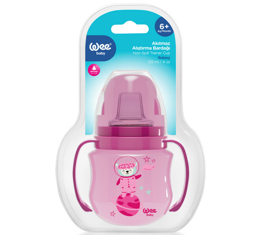 Wee Baby Galaxy Spill-Proof Training Cup 125ml +6 Months Pink