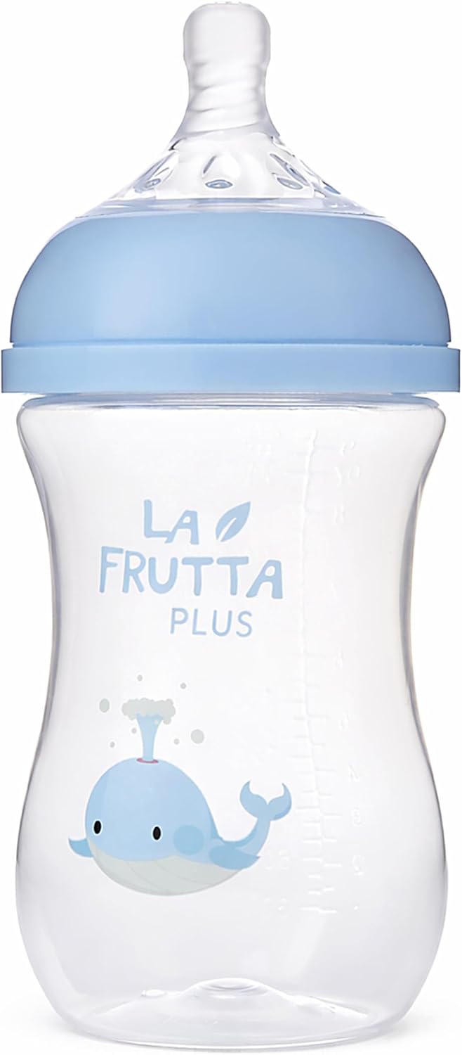 La Frutta Natural Flow Baby Bottle Anti-Colic, 0+ Months Baby Blue, 270ml