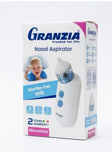 Granzia Nasomiza Rechargeable Baby Nasal Aspirator, 2 Suction Levels, USB-C, 0+ Months