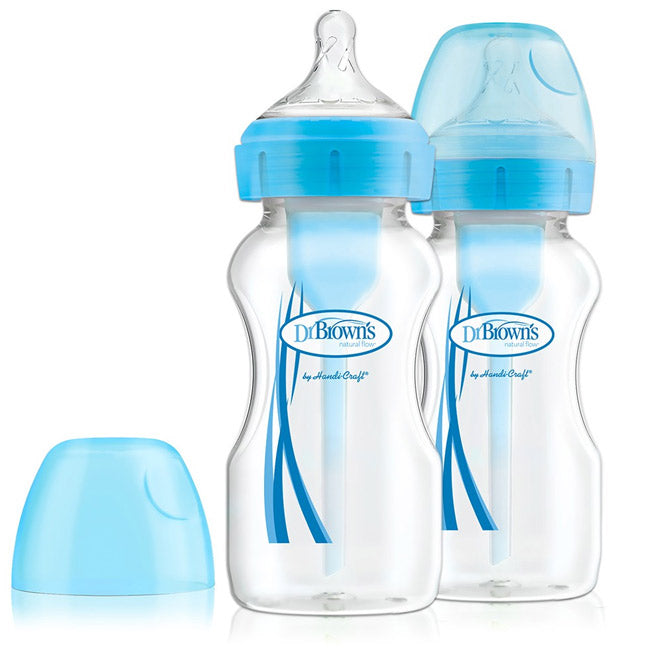 Dr.Brown's  Wide-Neck Options+ Bottle 270 ml- Blue( 2-Pack)