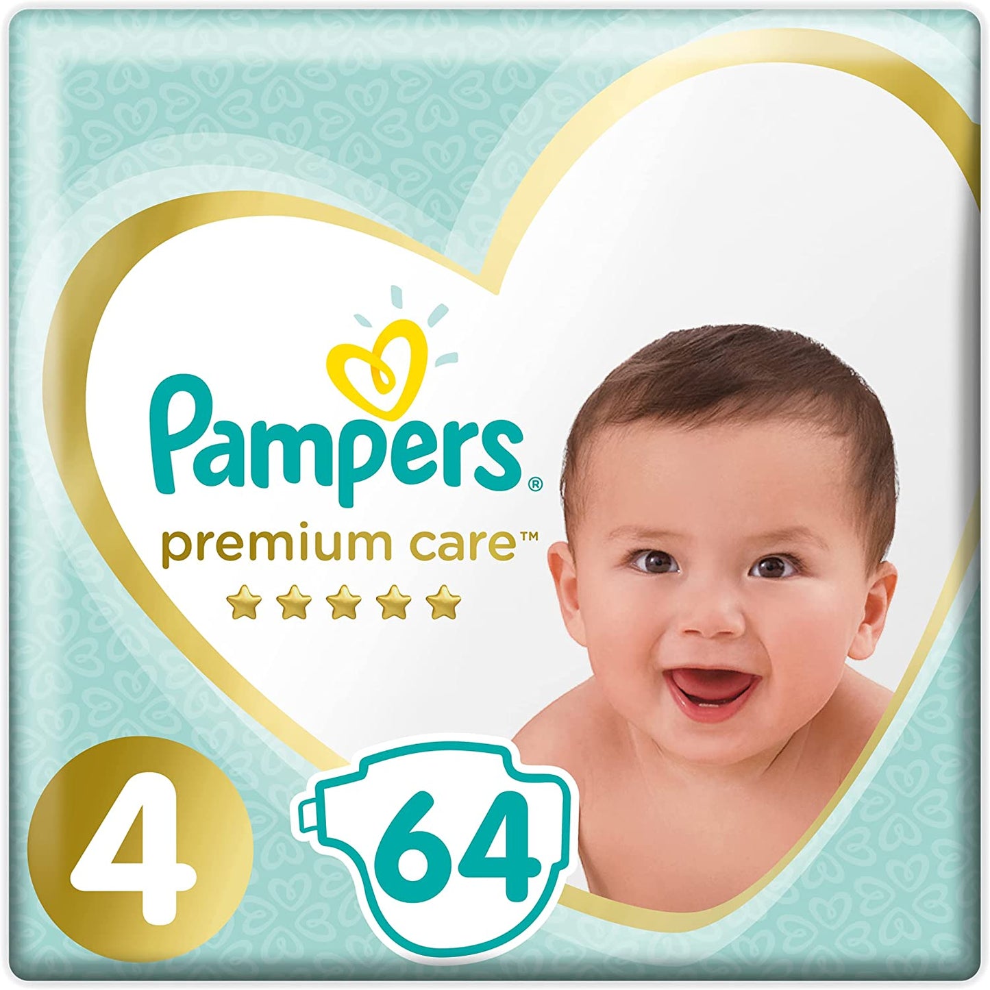 Pampers Premium Care Diapers Size 4, 9-18 Kg, 64 diapers