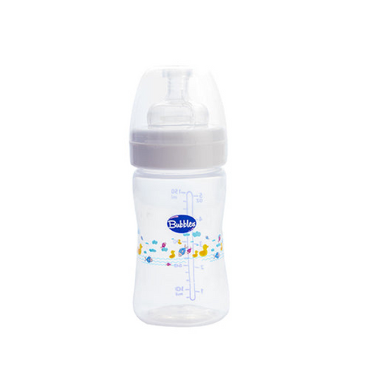 Bubbles Classic Baby Bottle, 180 ml - White