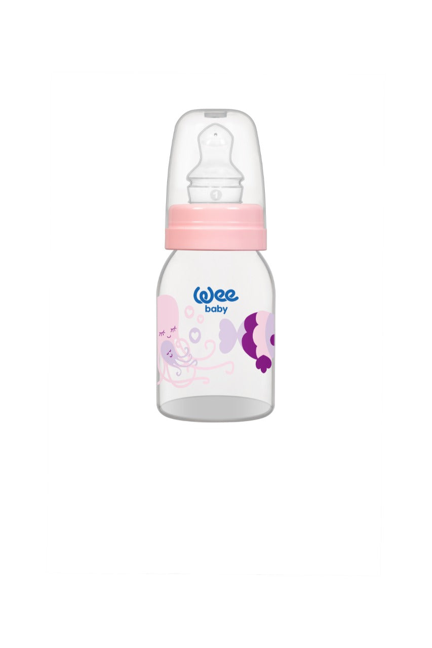weebaby Feeding Bottle 125 cc (silicone nipple) pink