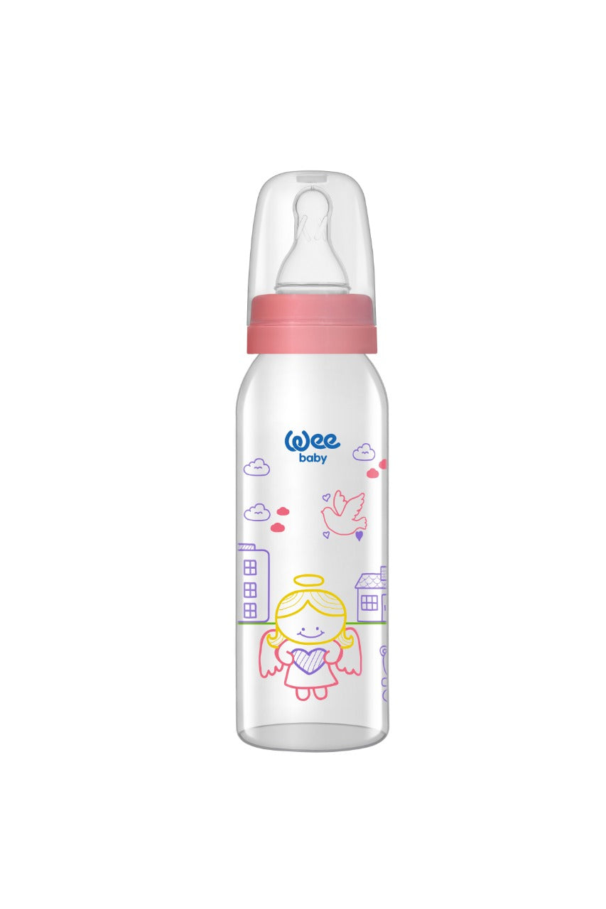 weebaby Glass Feeding Bottle 250cc pink