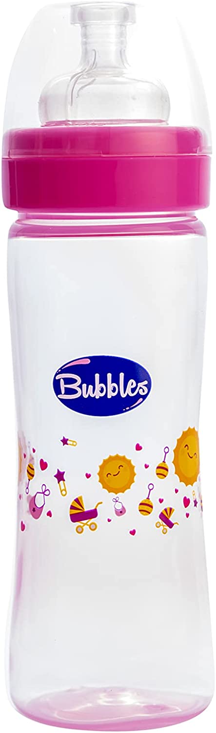 Bubbles Classic Baby Bottle, 260 ml - Pink