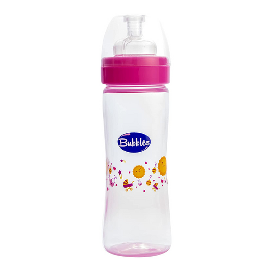Bubbles Classic Baby Bottle, 260 ml - Pink
