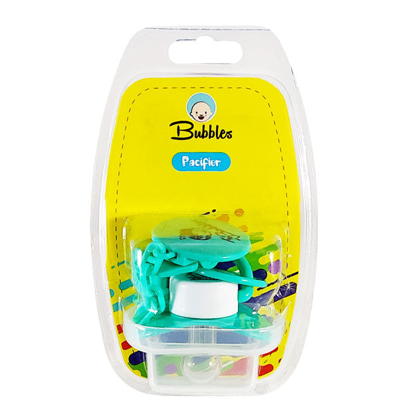 Bubbles Baby Pacifier With Chain Green