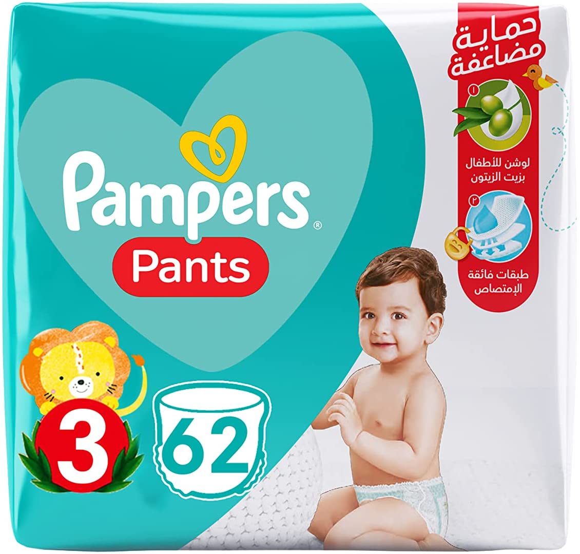 Pampers Pants Diapers Size 3, 6-11 Kg, 62 pants