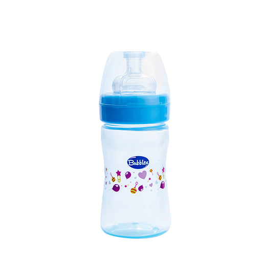 Bubbles Classic Baby Bottle, 180ml - Blue