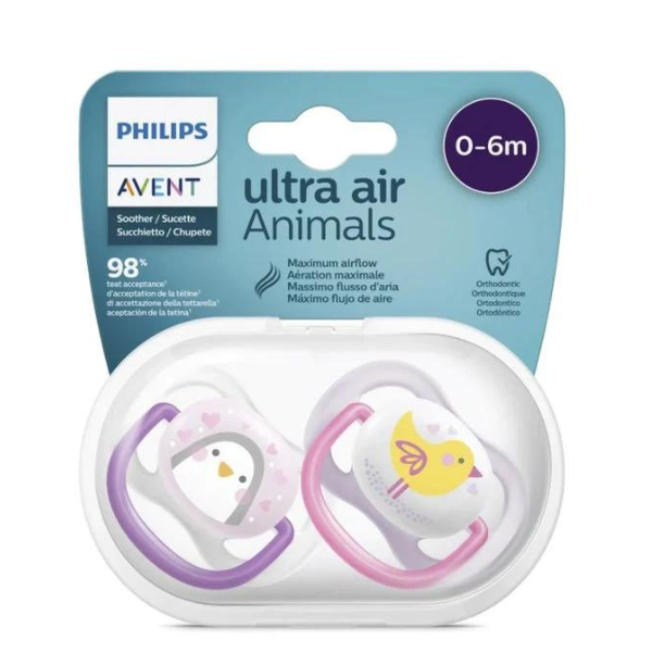 Avent Ultra Air Design Baby Soother (0 - 6m) - Animals