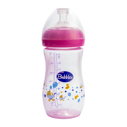 Bubbles Natural Baby Bottle 280ml 6m Pink