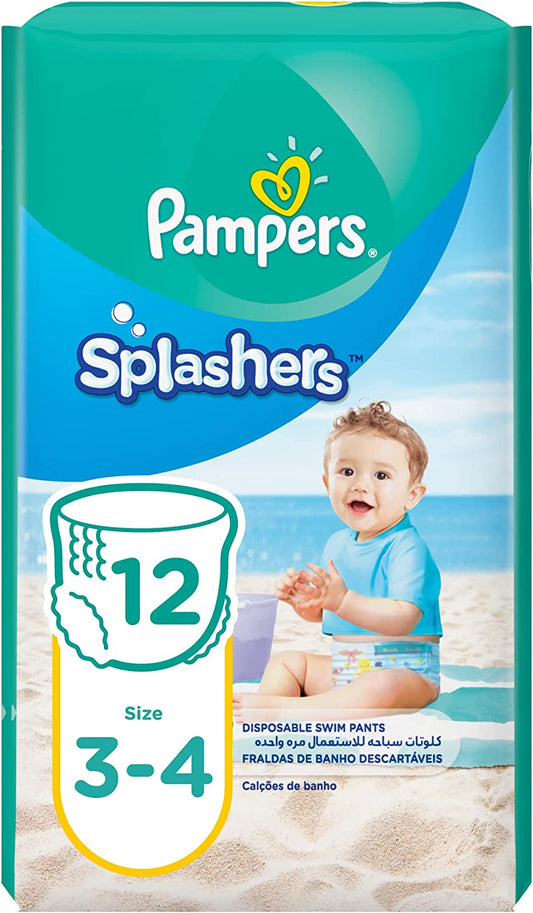 Pampers Splashers Baby Disposable Swim Pants Diapers, Size 3-4, 6-12kg, 12 Count