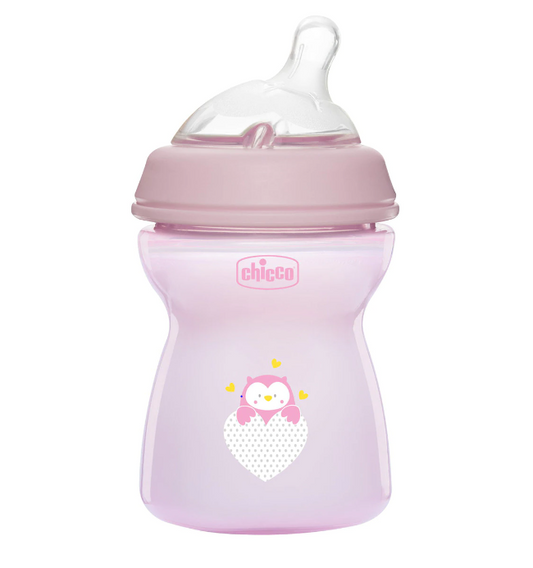 Chicco NaturalFeeling Bottle Medium Flow Pink 250ml +2m