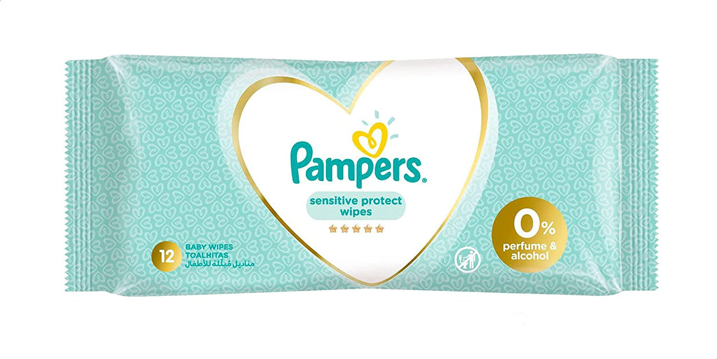 Pampers Sensitive Protect Baby Wipes - 12 Wipes