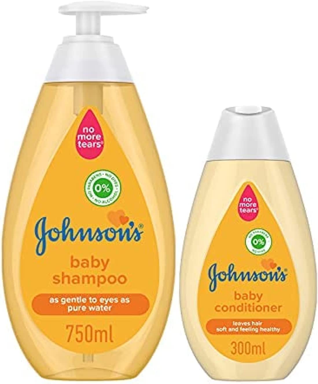 Johnson's No More Tears Baby Shampoo, 750 ml with Baby Conditioner, 300ml