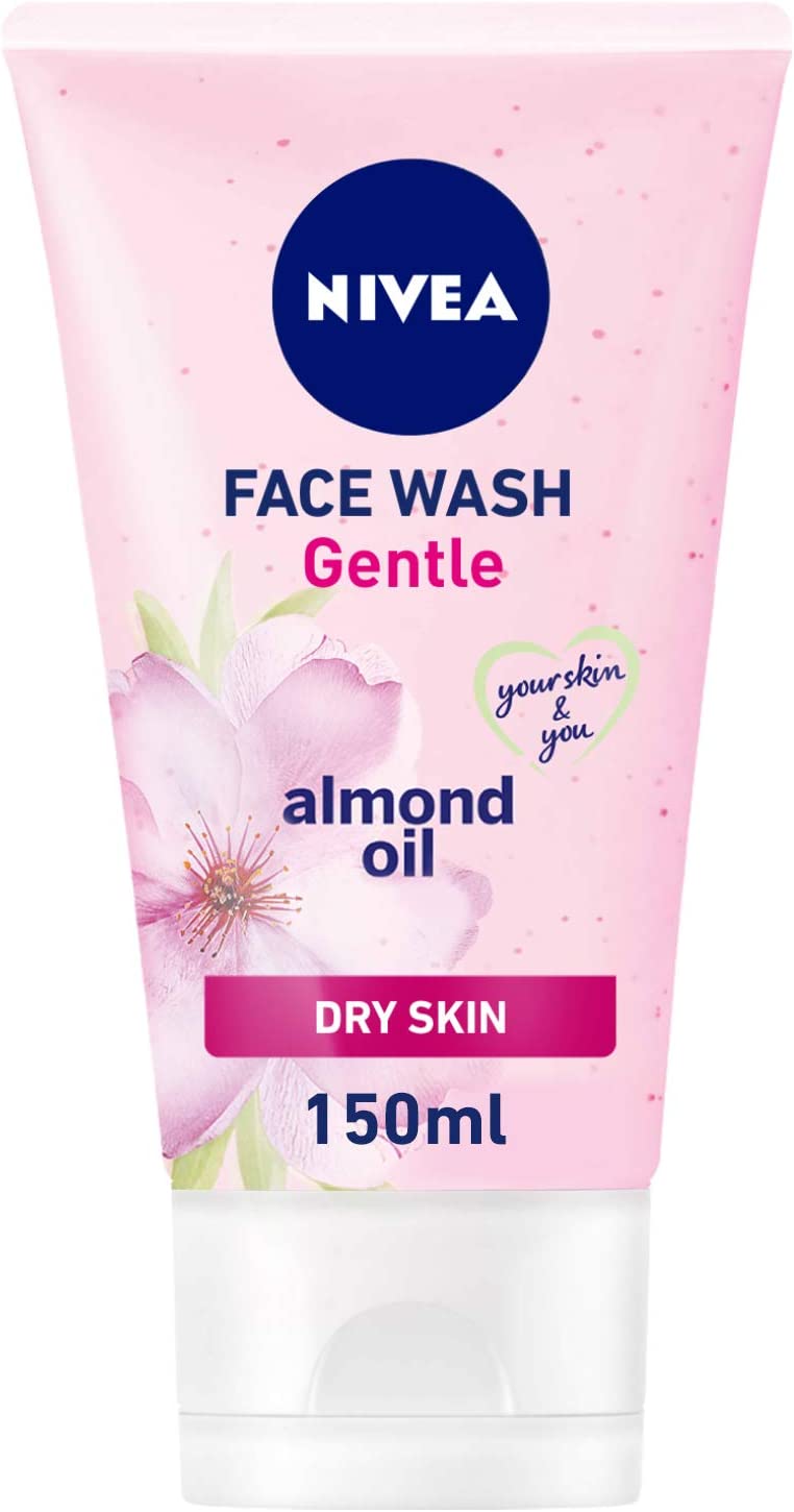NIVEA Face Wash Cleanser, Gentle Cleansing, Almond Oil for Dry Skin, 150ml