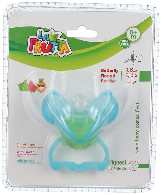 La Frutta Butterfly Round Pacifier Automatic Cover +0m Blue