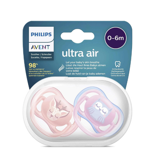 Avent Ultra Air Pacifier Pink 2 Pieces Animals Design