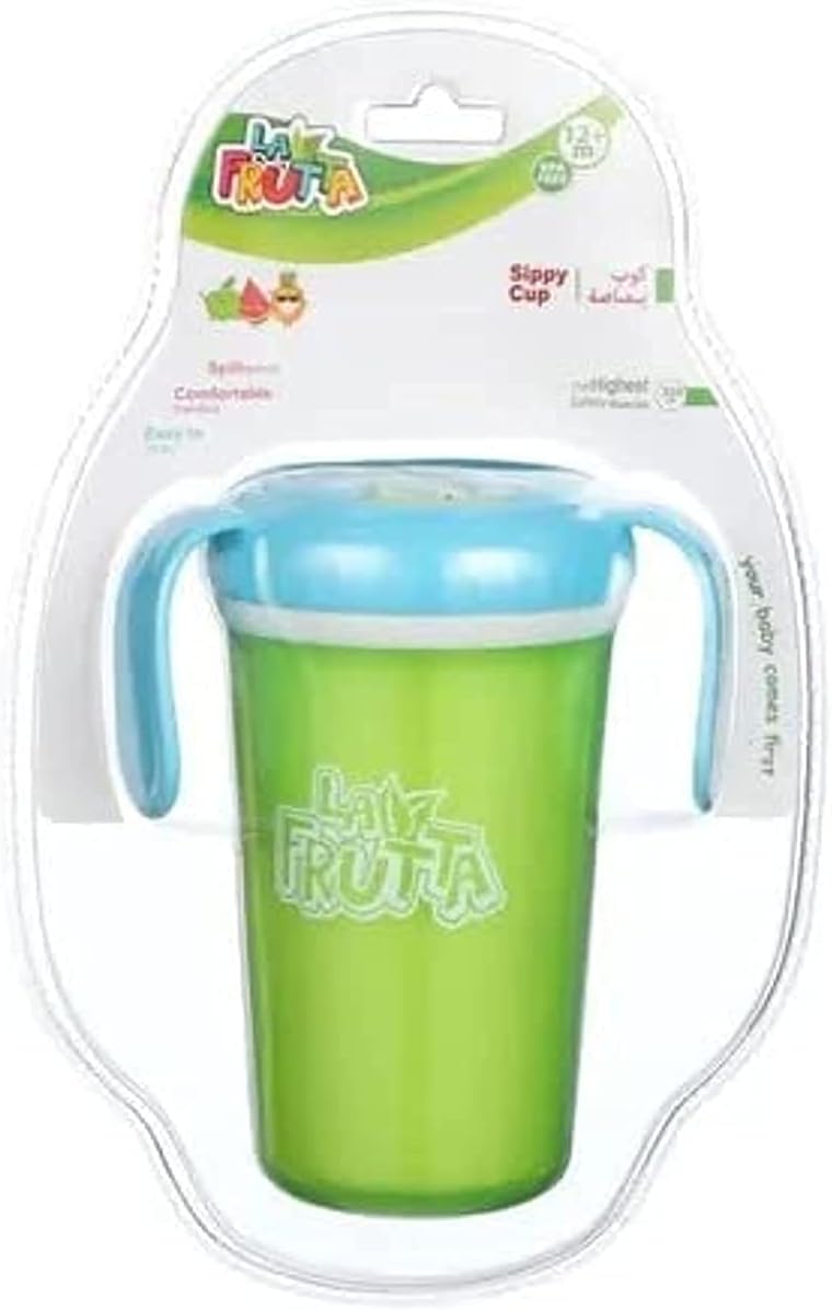 La Frutta Sippy Cup for Kids, 320 ml - Green and Blue