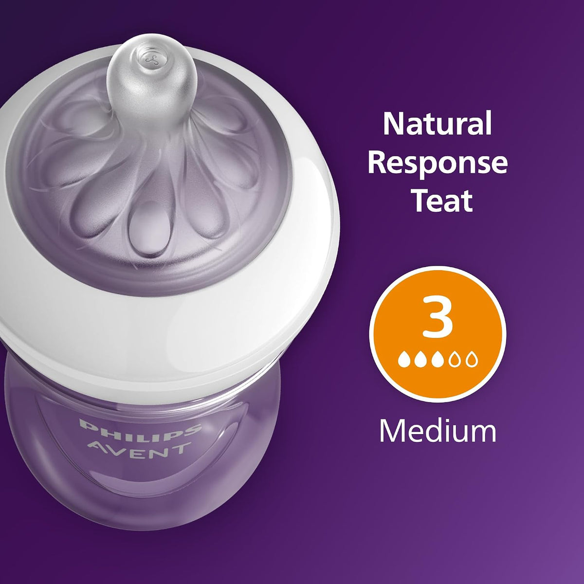 Avent Baby Bottle with Natural Response Teat, (+1M)  260ml