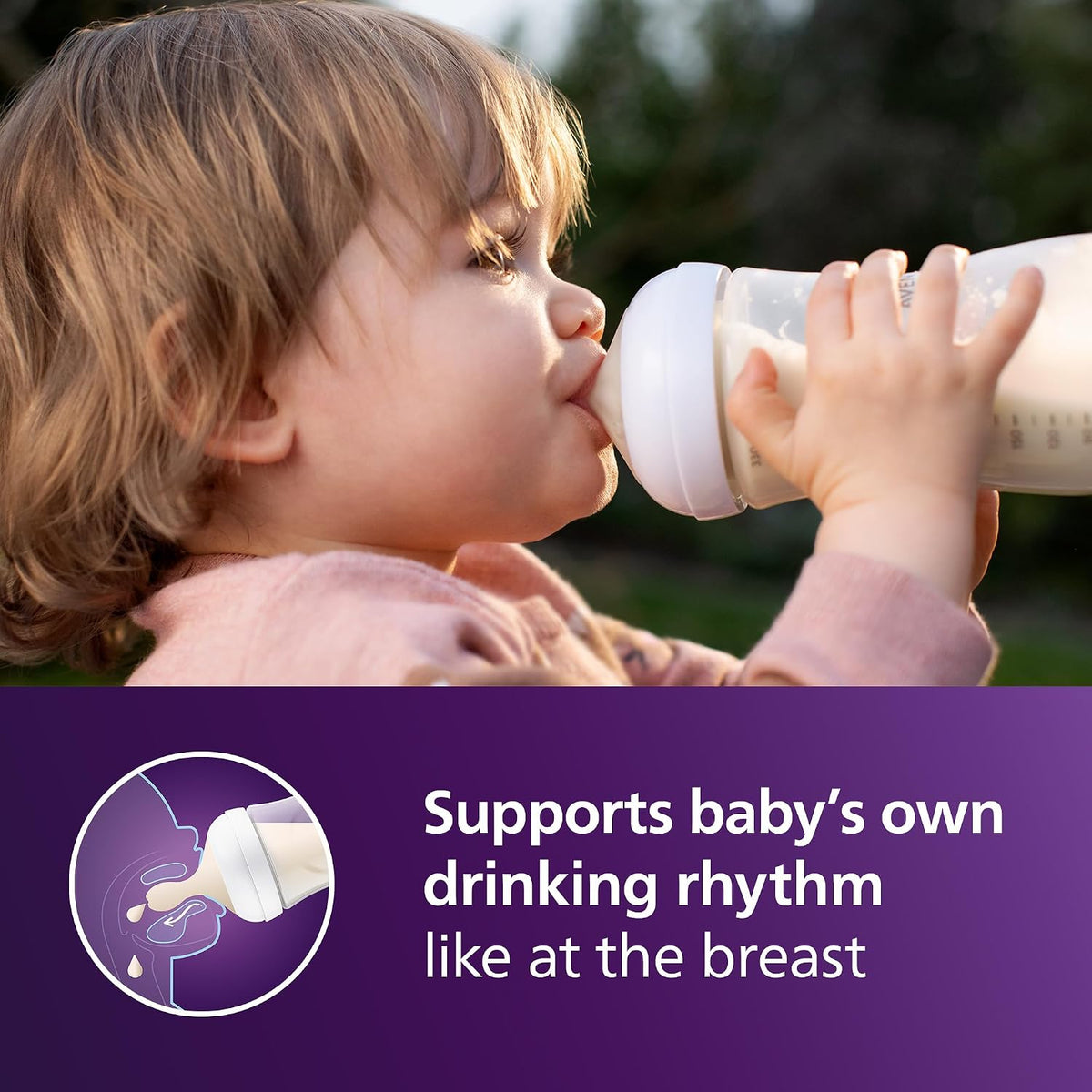 Avent Baby Bottle with Natural Response Teat, (+1M)  260ml