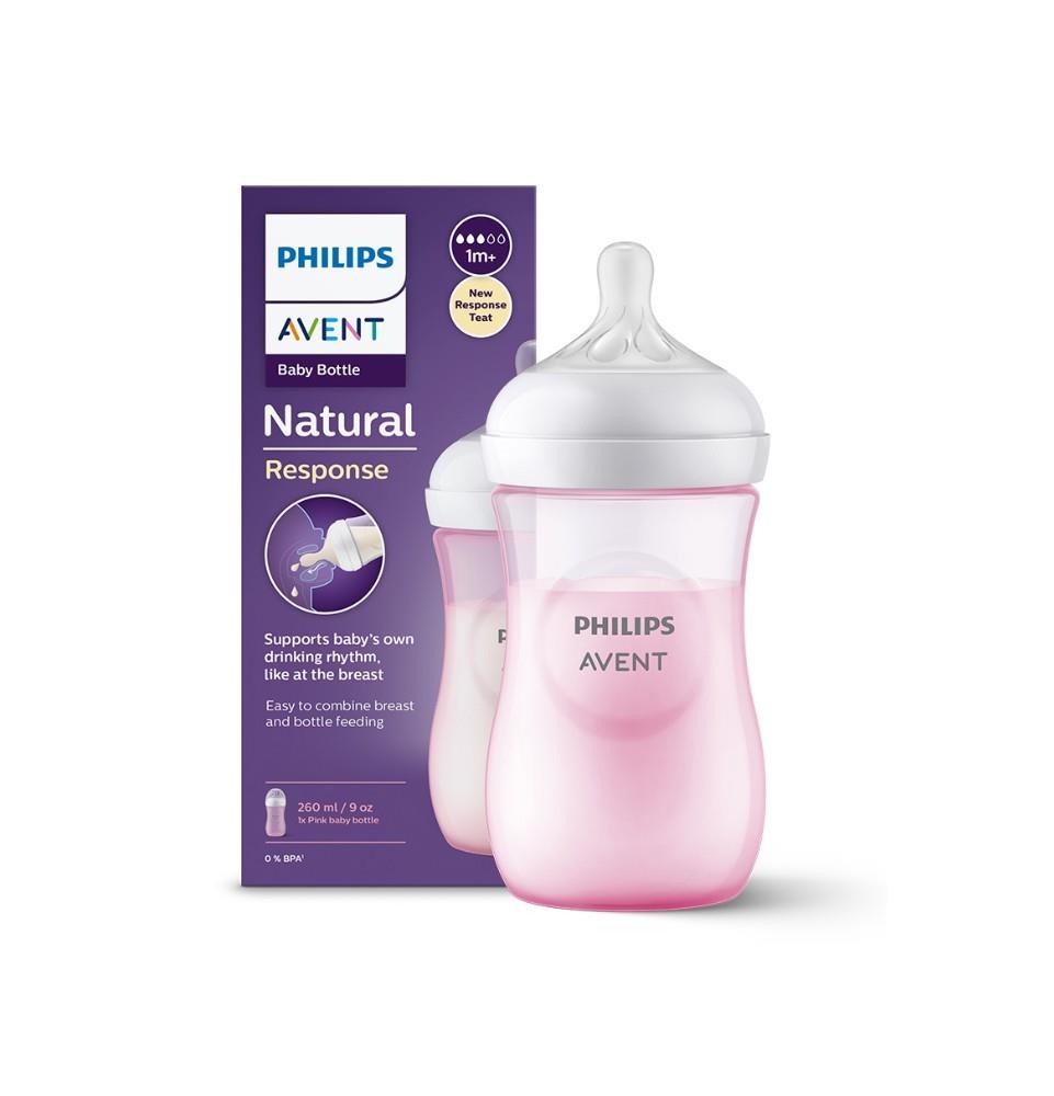 Avent Natural Bottle Response  (1M+) 260ml- 1 Pack  Pink