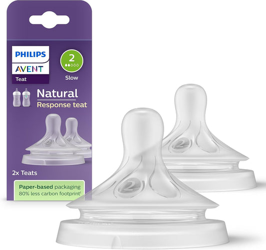 حلمة ببرونة فيليبس أفنت تدفق 2 مع استجابة طبيعية +0 شهر 2 قطعة 