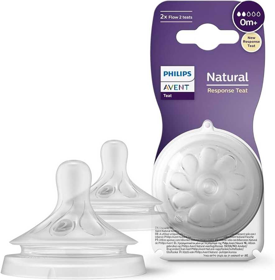 Avent Natural Response Nipple Flow 2 (0M+) - 2 Pack