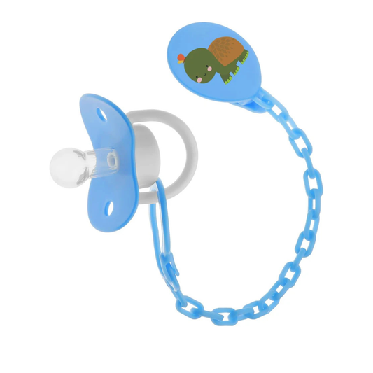 Bubbles Baby Pacifier With Chain Blue