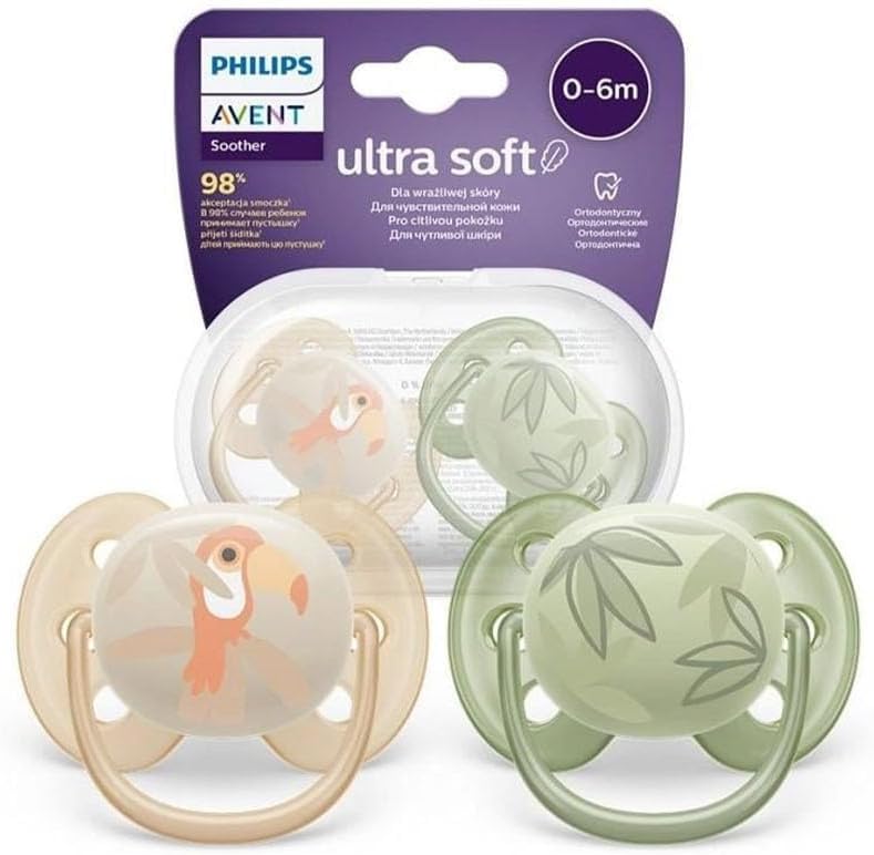 Philips Avent Ultra Air Pacifier Orthodontic & BPA, with Extra Ventilation Holes 0-6Months (Boy Design) Pack of 2