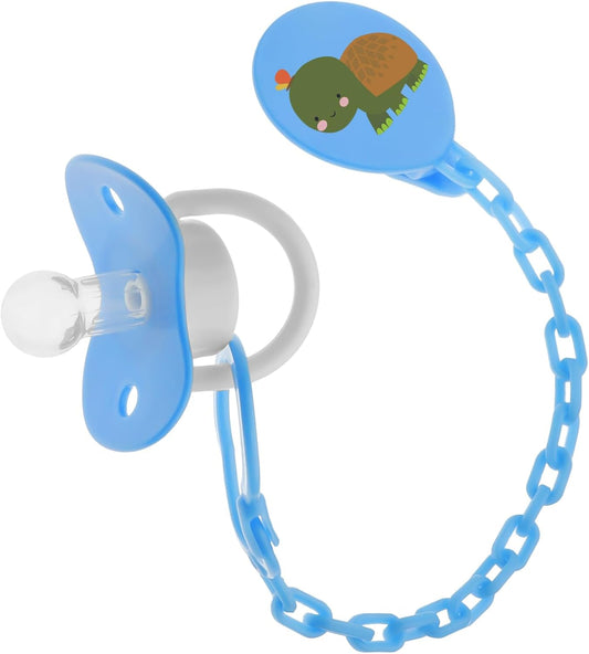 Bubbles Baby Pacifier With Chain Blue