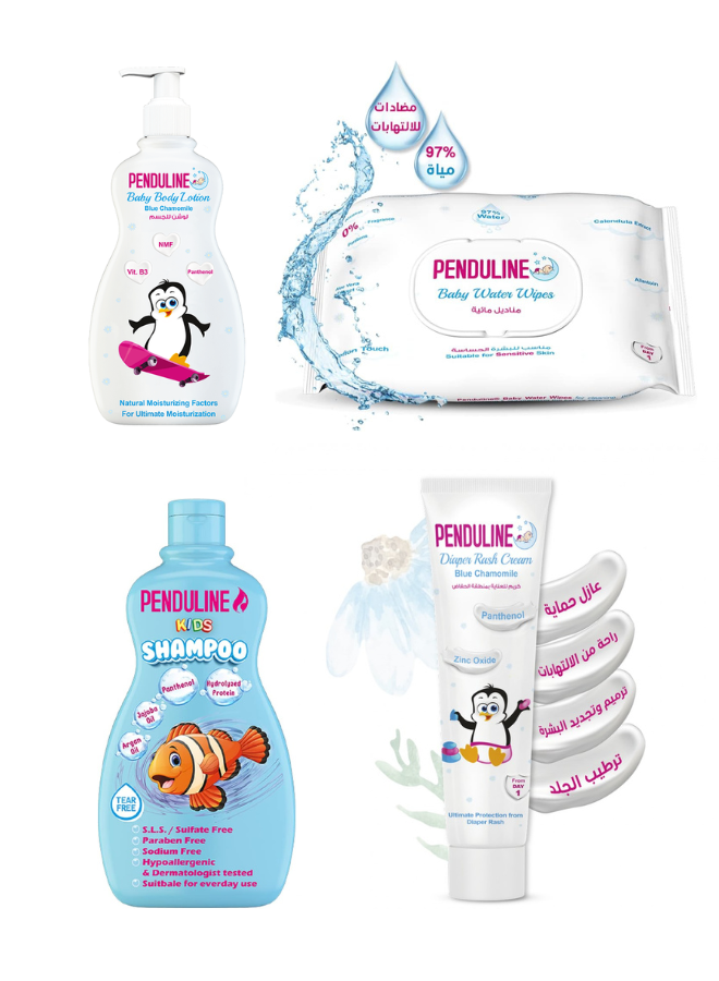 Penduline Baby Package  (Shampoo 250ml + Lotion 200ml + Wipes 72pcs + Diaper Rash Cream)