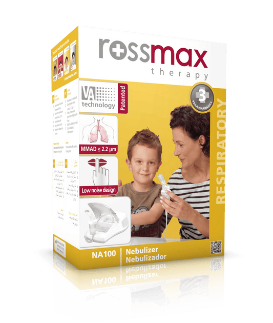 Rossmax NA100 Compressor Nebulizer | Patented VA Technology | Ultra-Quiet Operation | Effective Aerosol Therapy for Adults & Kids | MMAD ≤ 2.2μm